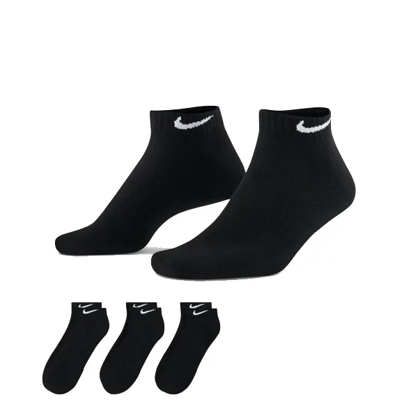Par de meias esportivas Nike cano baixo na cor preta com logo branco